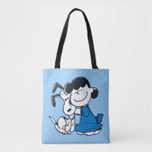 Lucy Hugging Snoopy Tote Bag