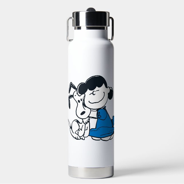 Lucy Hugging Snoopy Water Bottle (Front)