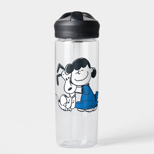 Lucy Hugging Snoopy Water Bottle (Front)