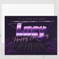 Lucy Name First name pura retro card Birthday