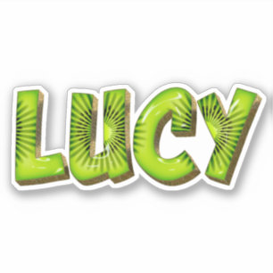 Lucy Name Kiwi Design Sticker