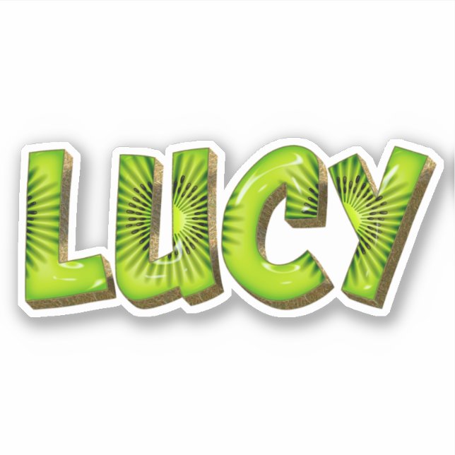 Lucy Name Kiwi Design Sticker (Front)