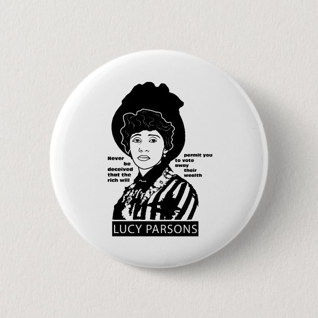 Lucy Parsons quote Never Be Deceived 6 Cm Round Badge (Front)