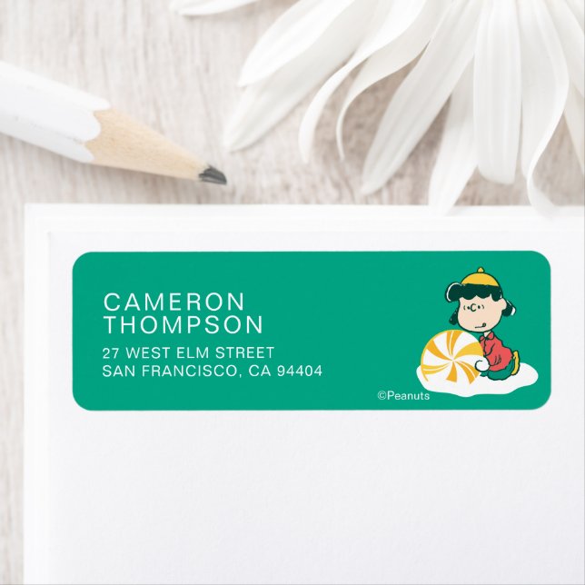 Lucy Peppermint Candy Return Address Label (Insitu)