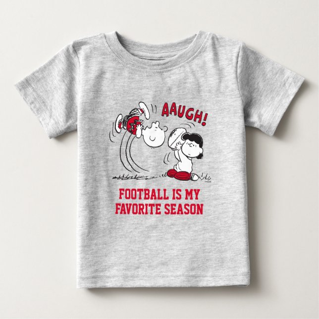 Lucy Pulls Way Football From Charlie Brown Baby T-Shirt (Front)