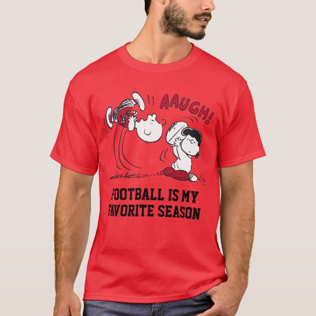 Lucy Pulls Way Football From Charlie Brown T-Shirt (Front)