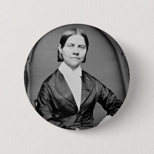 Lucy Stone American Abolitionist and Suffragist 6 Cm Round Badge (Front)