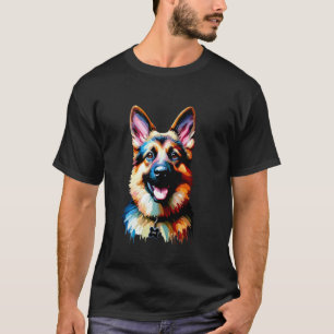 LUCY Vibrant German Shepherd Art Unique Pet Lover T-Shirt