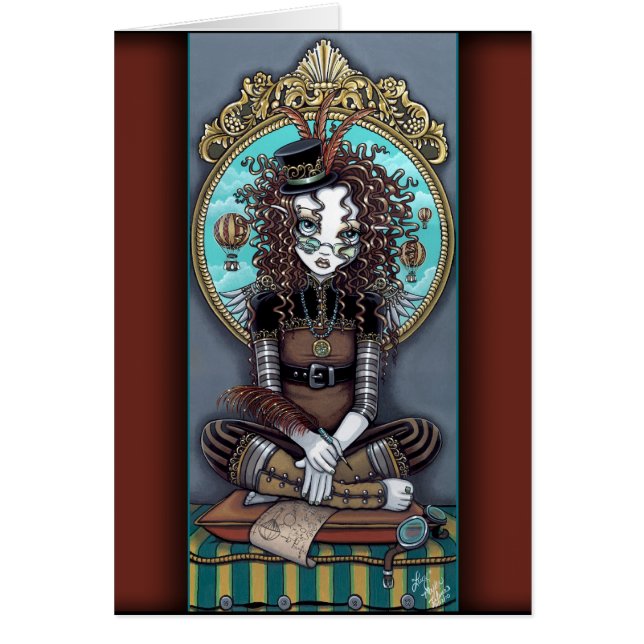 "Lucy" Victorian Steampunk Fairy Card (Front)