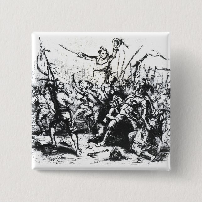 Luddite Rioters 15 Cm Square Badge (Front)