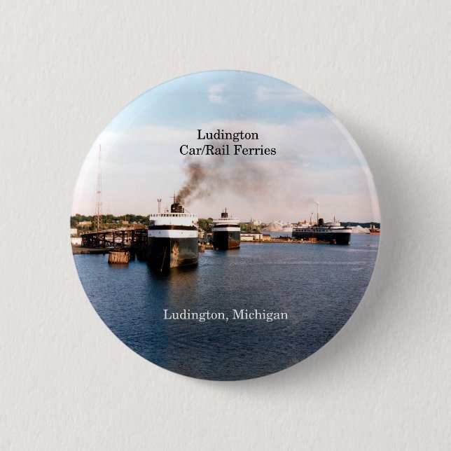Ludington Car/Rail Ferries button (Front)