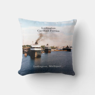 Ludington Car/Rail Ferries square pillow
