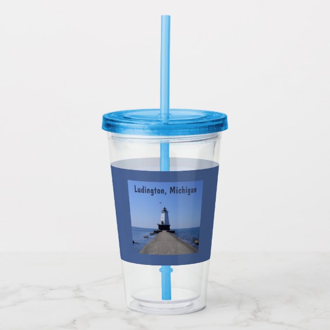 Ludington Lighthouse Acrylic Tumbler (Front)