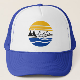 Ludington Michigan 2 Trucker Hat