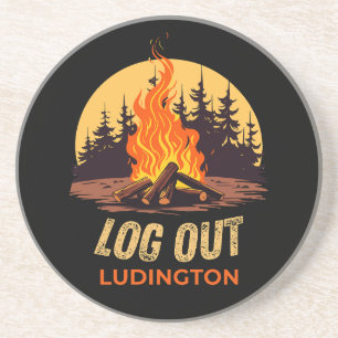 Ludington Michigan Campfire Coaster