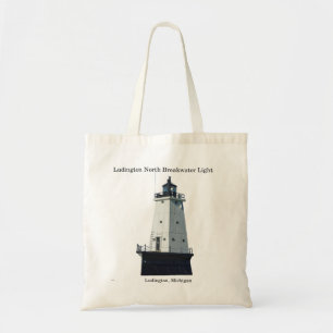 Ludington North Breakwater Light cut out tote bag
