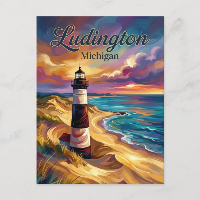 Ludington Park Michigan Postcard (Front)