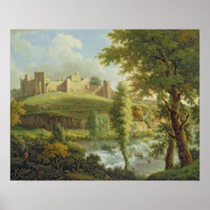 Ludlow Castle with Dinham Weir, from the South-Wes Poster