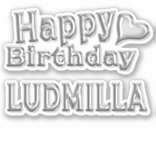 Ludmilla Happy Birthday silver Sticker