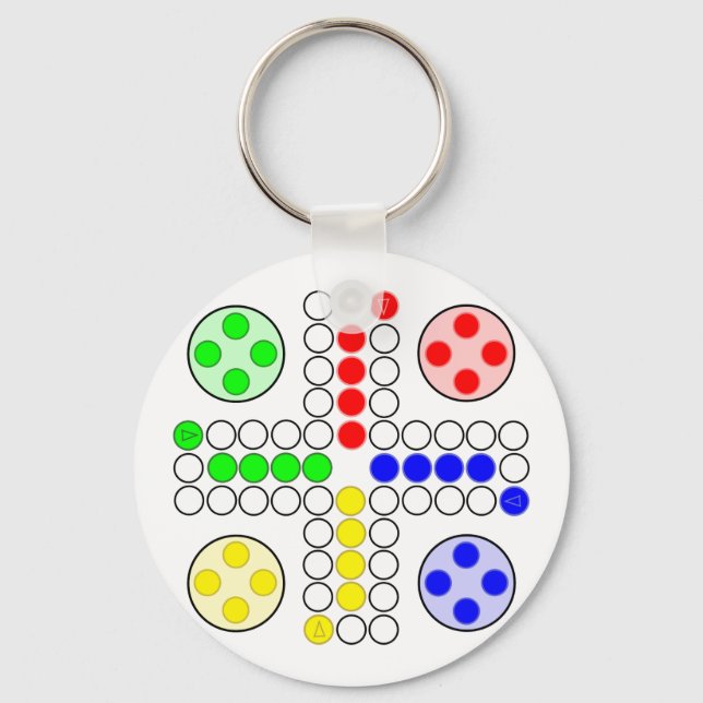 Ludo Classic Board Game Key Ring (Front)