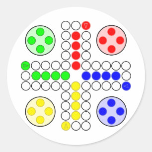 Ludo Classic Board Game Round Sticker