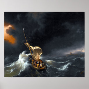 Ludolf Backhuysen Christ in the Storm on the Sea Poster