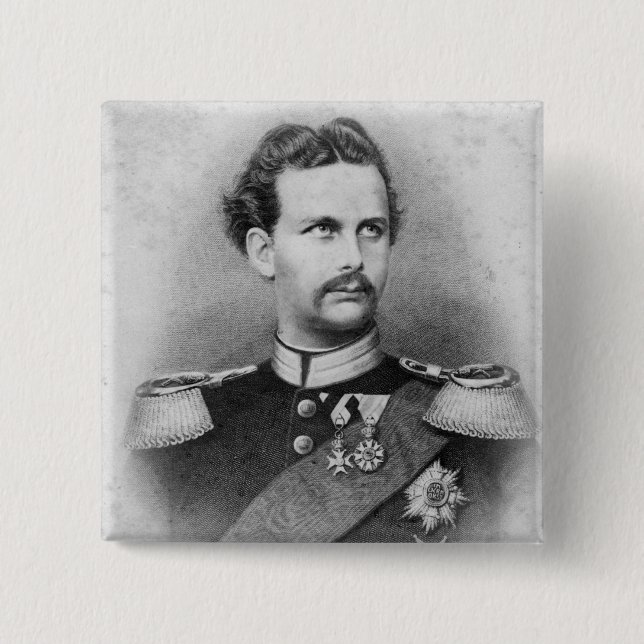 Ludwig II of Bavaria 15 Cm Square Badge (Front)