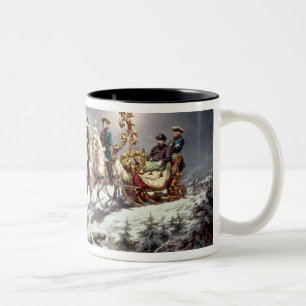 Ludwig II  of Bavaria Sleighing at Night Two-Tone Coffee Mug
