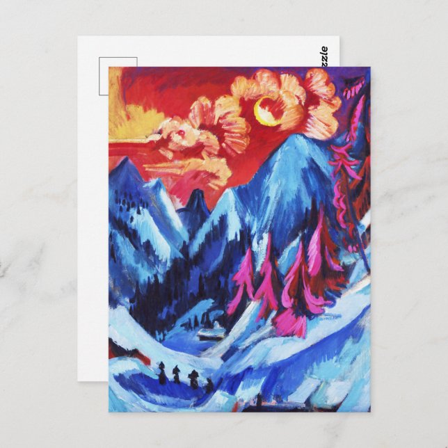 Ludwig Kirchner Winter Landscape in Moonlight Postcard (Front/Back)