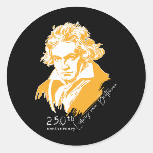 Ludwig Van Beethoven 250th Anniversary Jubilee Yea Classic Round Sticker