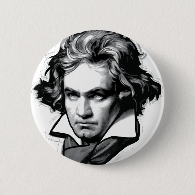Ludwig van Beethoven 6 Cm Round Badge (Front)