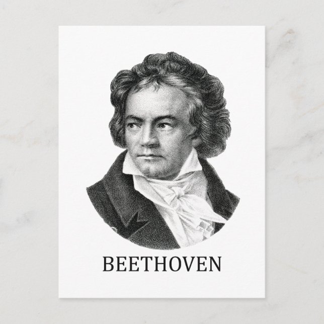 Ludwig van Beethoven, black Postcard (Front)