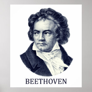 Ludwig van Beethoven, blue Poster
