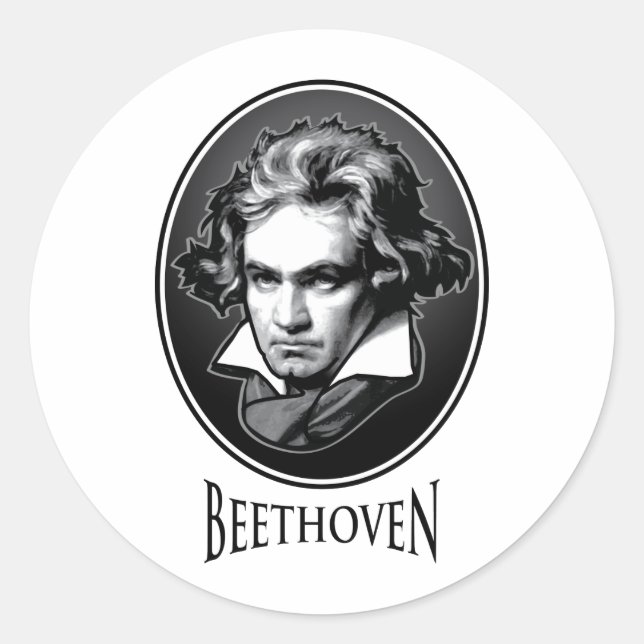 Ludwig van Beethoven Classic Round Sticker (Front)
