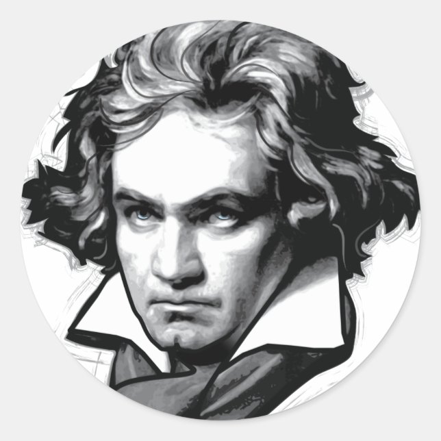 Ludwig van Beethoven Classic Round Sticker (Front)