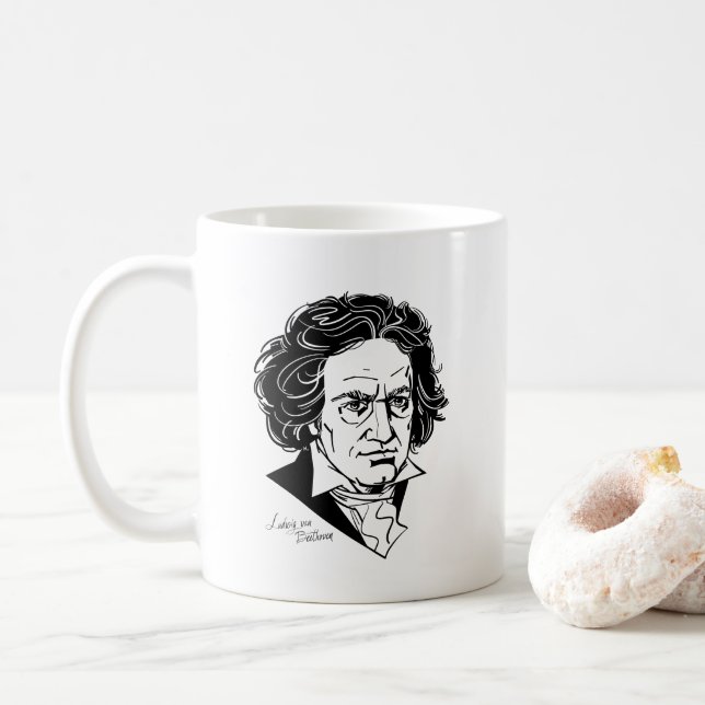 Ludwig van Beethoven Coffee Mug (With Donut)