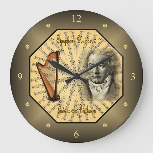 Ludwig van Beethoven ~ German Composer ~ Pianist ~ Large Clock (Front)