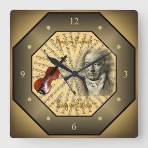 Ludwig van Beethoven ~ German Composer ~ Pianist ~ Square Wall Clock