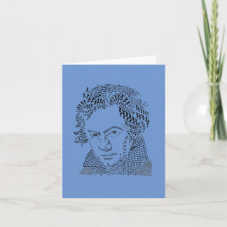 Ludwig van Beethoven, music notes, music symbols Note Card