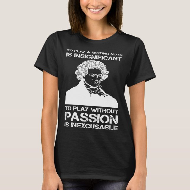 Ludwig van Beethoven Portrait Pianists Piano Playe T-Shirt (Front)