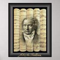 Ludwig van Beethoven~Rolled Classical Sheet Music~