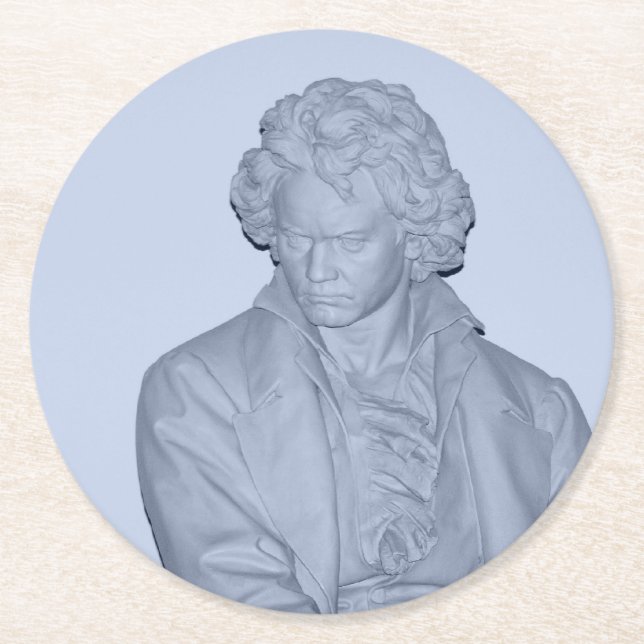 Ludwig van Beethoven Round Paper Coaster (Front)