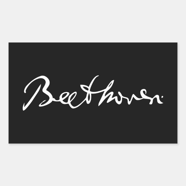 Ludwig van Beethoven signature autograph classical Rectangular Sticker (Front)