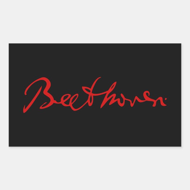 Ludwig van Beethoven signature autograph classical Rectangular Sticker (Front)
