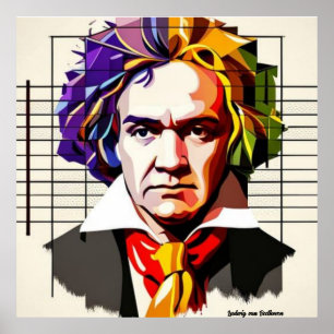 Ludwig van Beethoven Vibrant Unique 40"x40" Poster