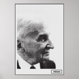 Ludwig von Mises Halftone Print