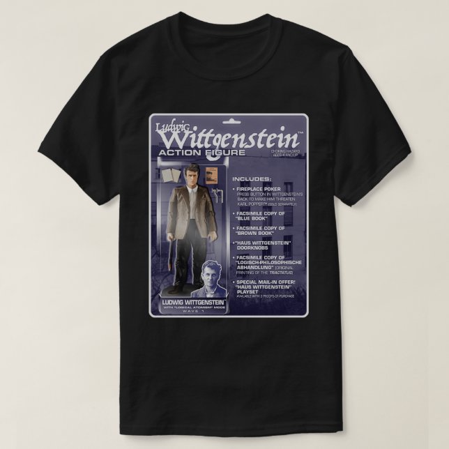 Ludwig Wittgenstein Action FIgure T-Shirt (Design Front)