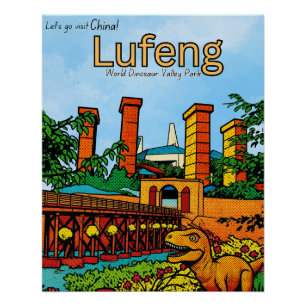 Lufeng China Dinosaur Valley travel Poster