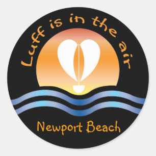 Luffers Sunset_Luff is in the air Newport Beach Classic Round Sticker