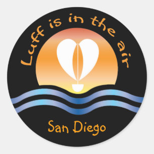 Luffers Sunset_Luff is in the air San Diego Classic Round Sticker